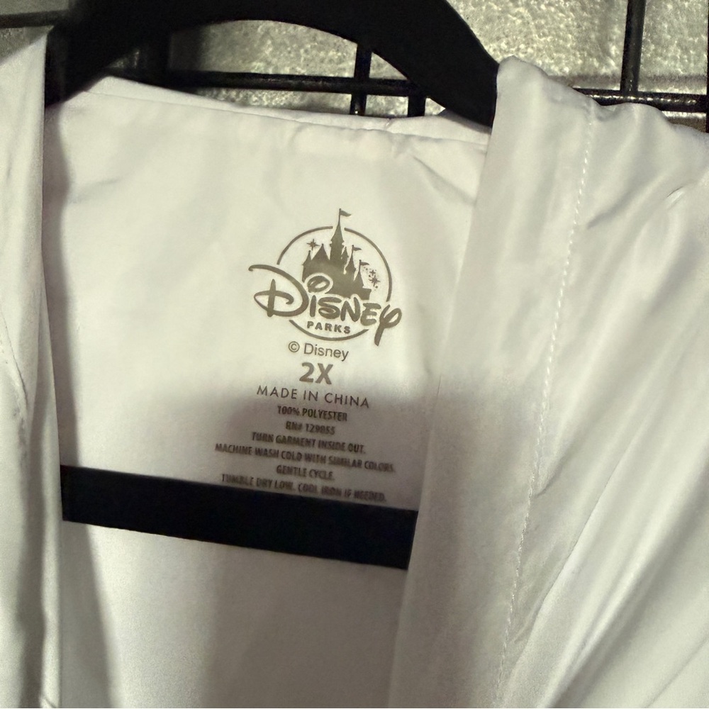 disney Windbreaker jacket 2x white hooded jacket rainbow fantasyland A7 - Picture 3 of 5
